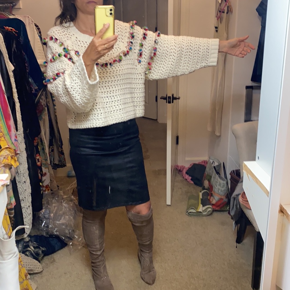 Zara Knit Wear Top with Pompom Size M